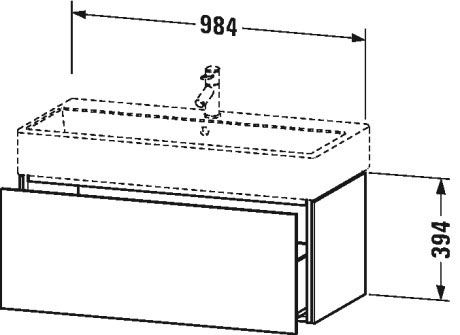 LC617804949 L-Cube Тумбочка подвесная Графит матовый, декор Duravit - Вид №1
