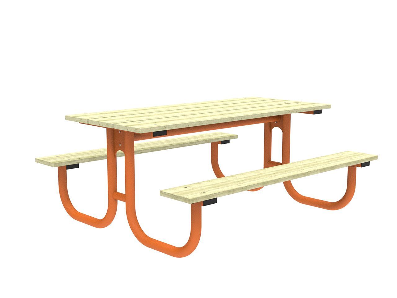 Прямоугольный стол для пикника WPC со встроенными скамейками Lazzari FAMILY ARCH-00037918