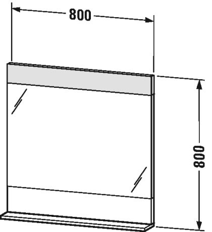 Зеркало с полочкой внизу Vero #VE7512 800 x 142 мм Duravit VE751201111 - Вид №1
