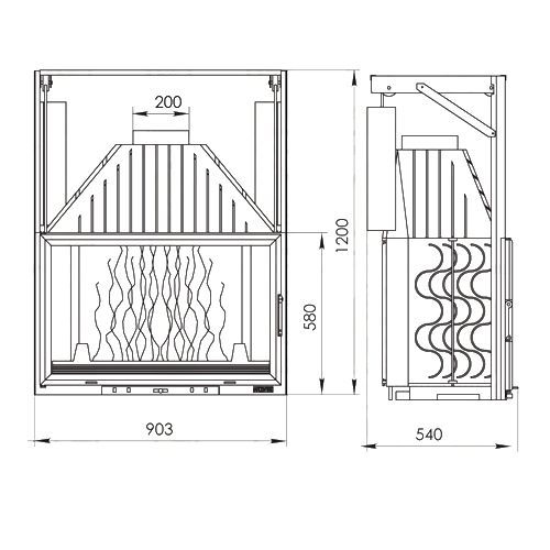 Каминная топка Мета Камилла 900 П 3864 - Вид №1