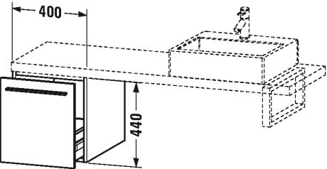 XL543105252 Шкафчик для консоли X-Large #XL5431 400 x 548 мм Европейский дуб, декор Duravit - Вид №1
