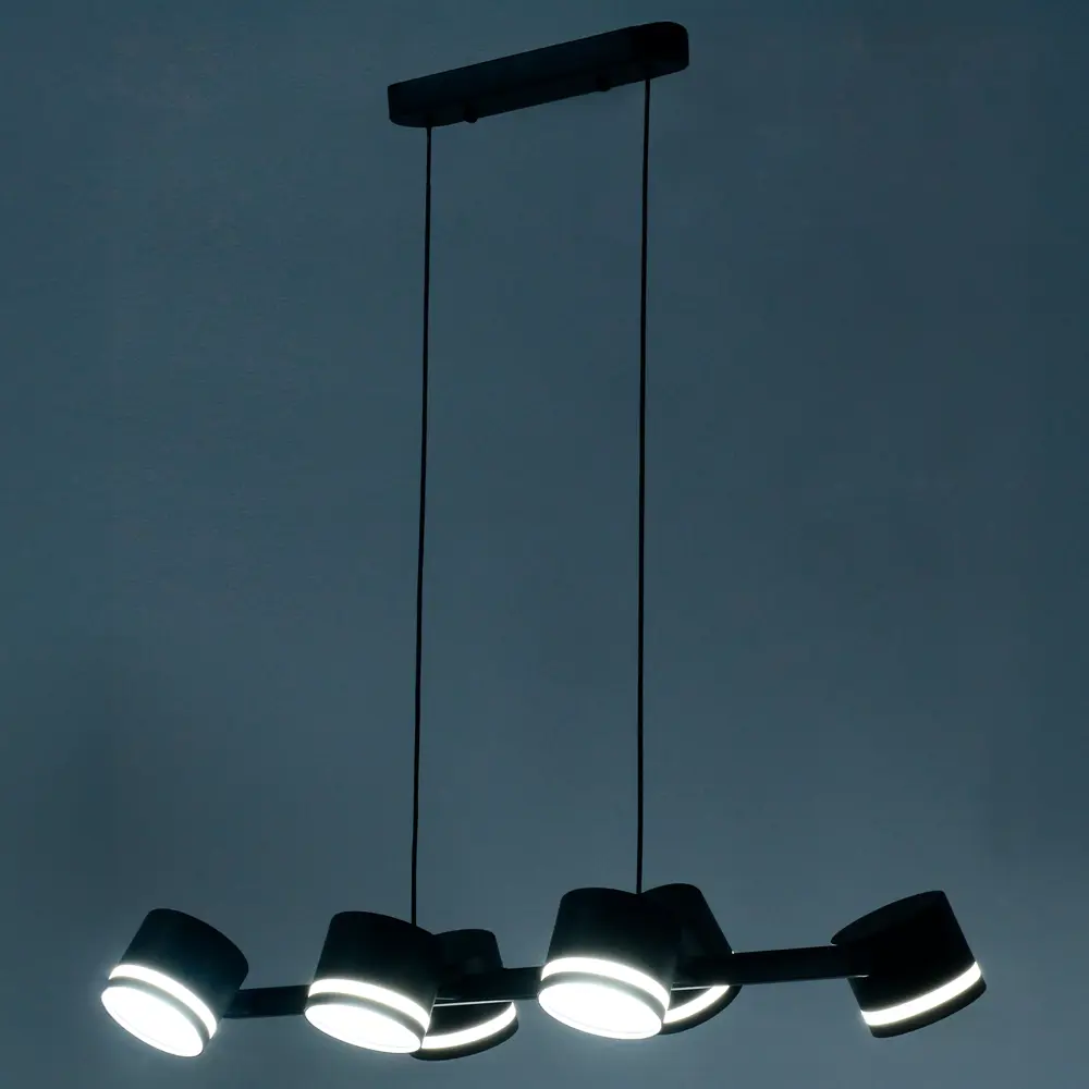 Люстра подвесная Talco 6 ламп 15 м² цвет черный SCHAFFNER STLM-2147297 - Вид №1