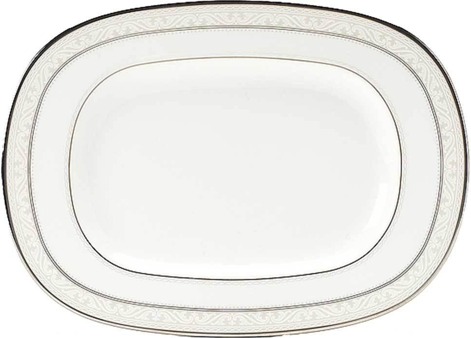 54880 Noritake Селедочница Noritake "Монтвейл, платиновый кант" 22,5см Фарфор костяной 