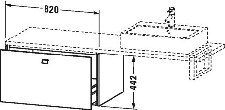 BR513404343 Brioso Шкафчик для консоли Базальт матовый, декор Duravit - Вид №1