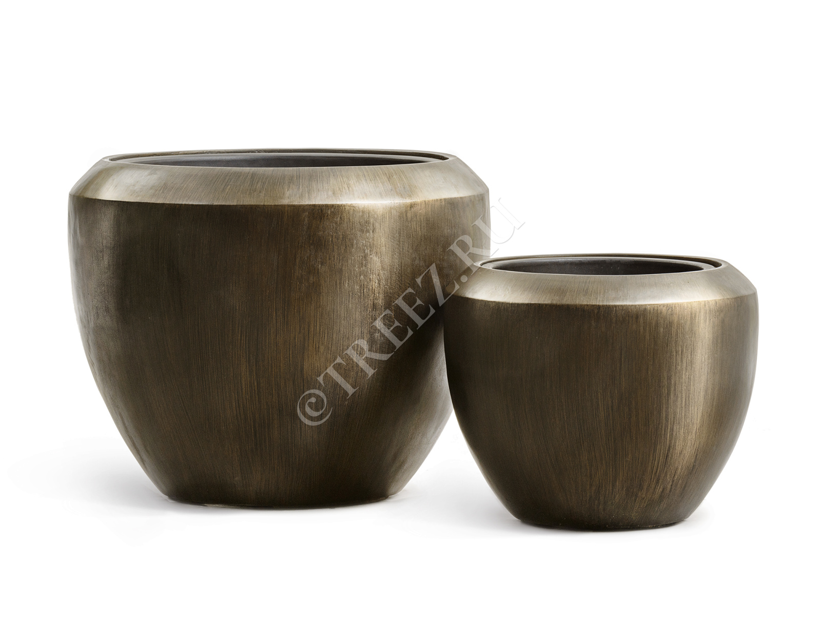 41.3321-07-046-GRP-40 Кашпо  Effectory - серия Metal - Чаша Design - Чернёная бронза Цветочная коллекция 