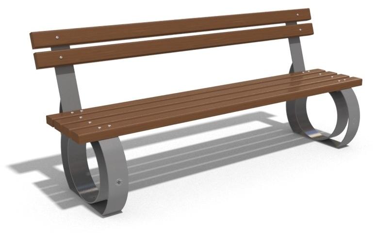 ENCHO ENCHEV - ETE Скамья из дерева и металла со спинкой  52  - Вид №5