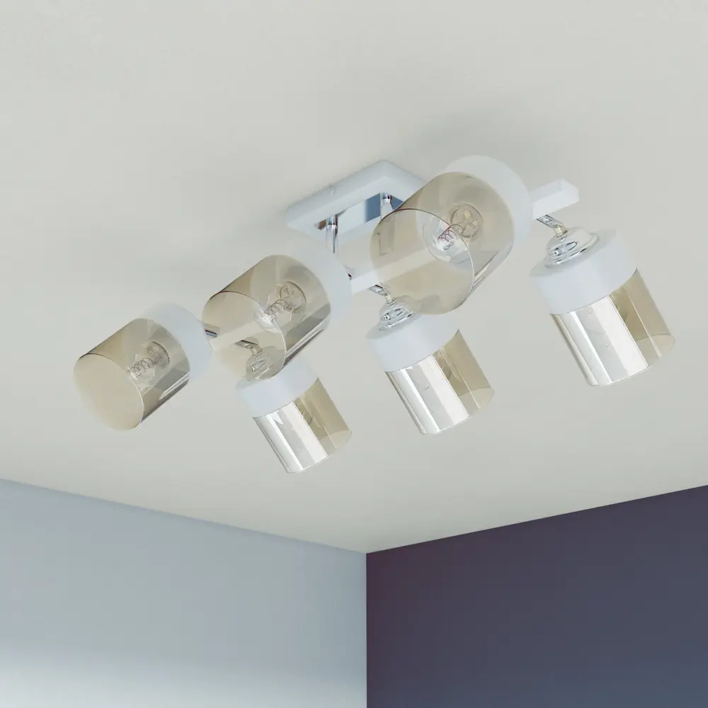 INSPIRE Amber — потолочная люстра с 6 янтарными плафонами 85113379 STLM-0058956 - Вид №2