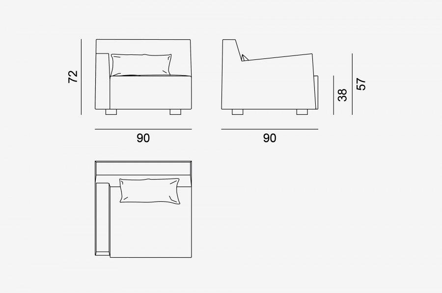 Gervasoni Модульное угловое кресло из ткани More sun-id-1482650 - Вид №3