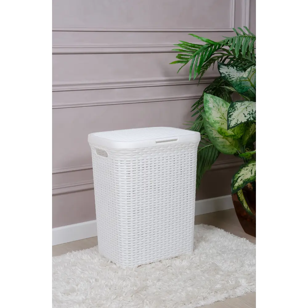 86799451 Корзина для белья Виолет 60 л ротанг цвет белый STLM-0990909  - Вид №1