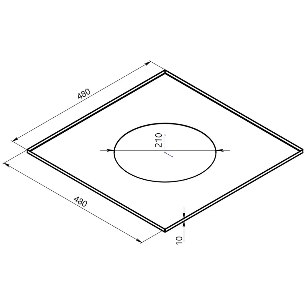 Экран защитный Металлик и Ко 430/0.5 мм 480x480 мм с отверстием 210 мм STLM-2196841 - Вид №1