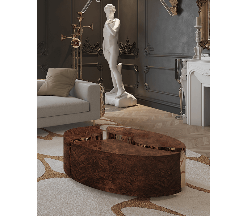 0-114 Овальный центральный стол Lapiaz из орехового дерева Boca Do Lobo  - Вид №11