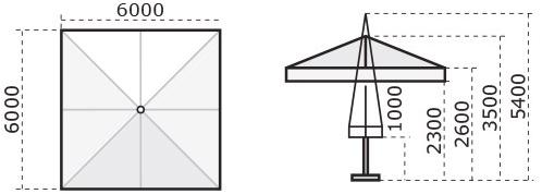 Scolaro Parasol Квадратный зонтик с подсветкой Capri sun-id-1424573 - Вид №6