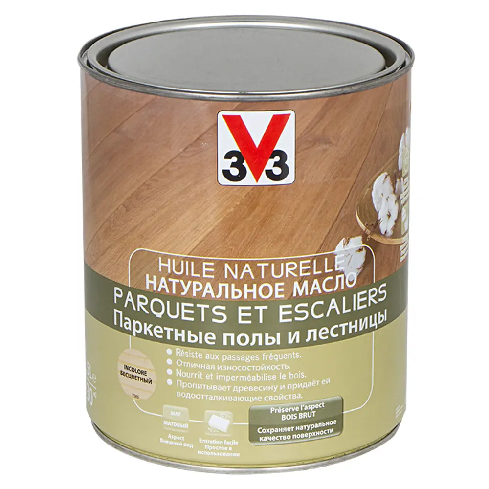 Масло для лестниц и паркета V33 матовое 2.5 л STLM-2009050