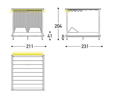 Кровать с балдахином из акриловой и алюминиевой ткани Varaschin Sunmoon ARCH-00069150 - Вид №12