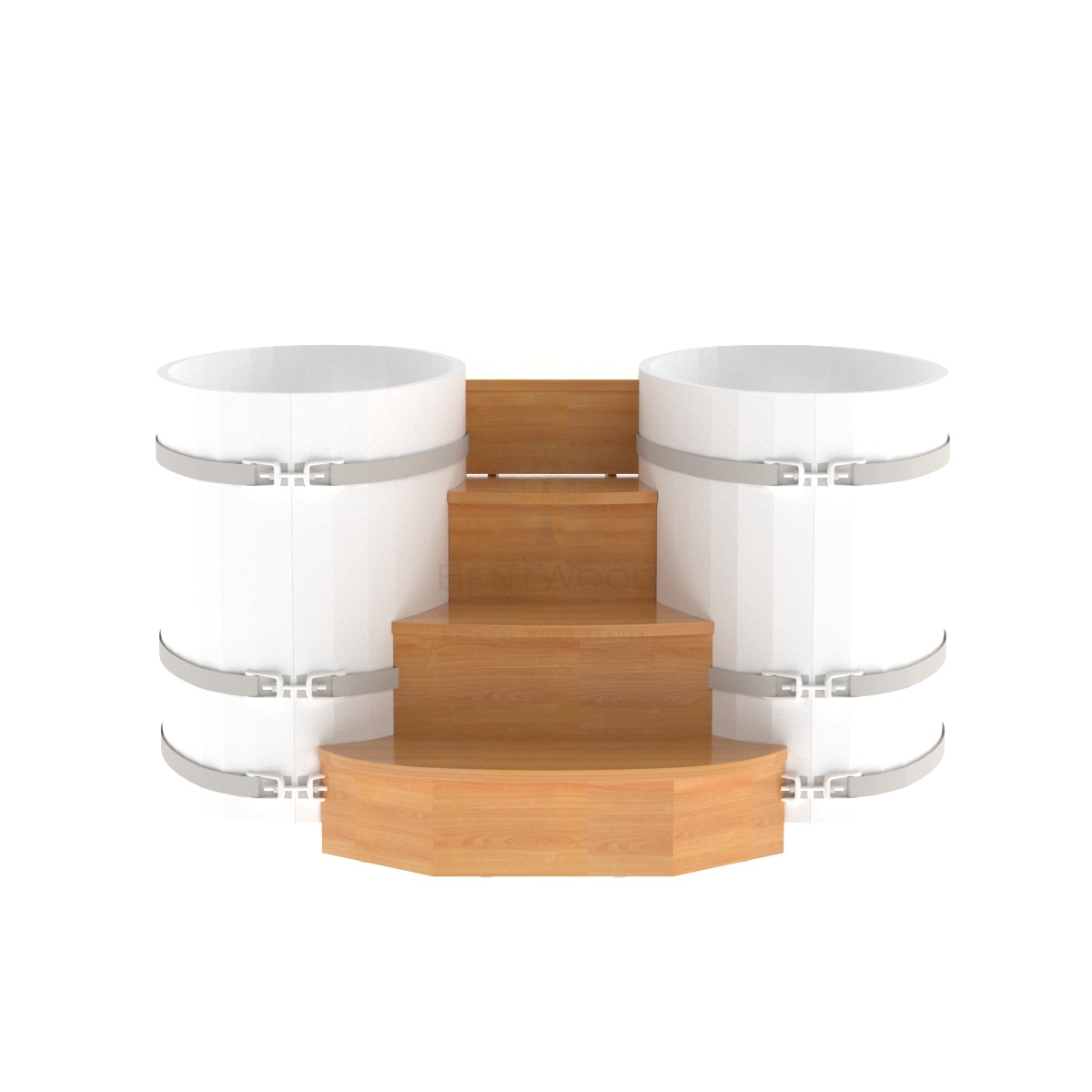 2067 Подиум на 2 купели 0,69х1,31 лиственница натуральная Alyarus  - Вид №1