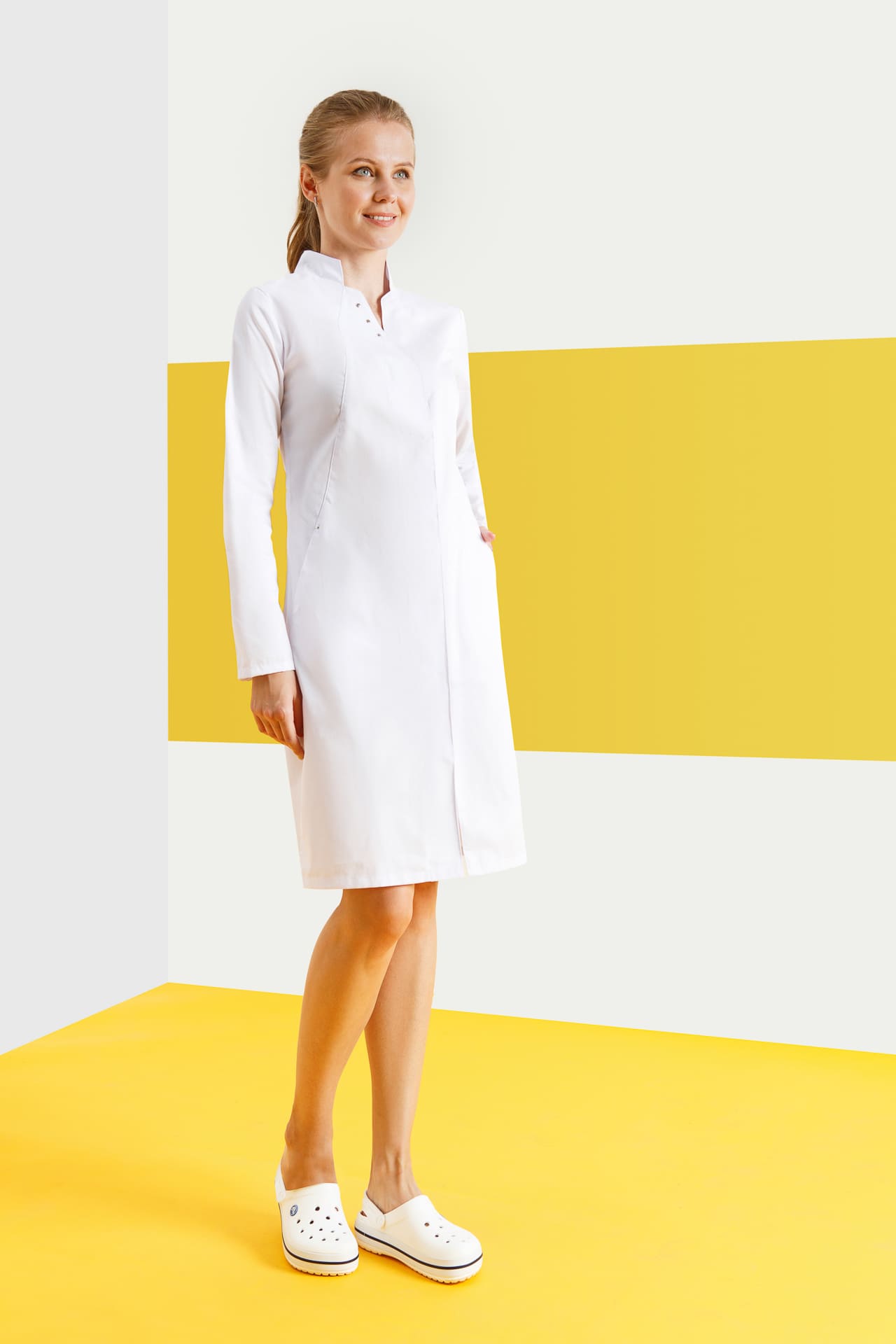 4957339 Халат "Элегант" белый  Медицинская одежда  размер 58 Спецодежда  - Вид №3