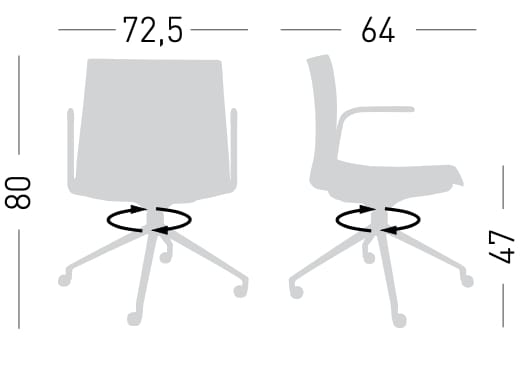 Вращающееся кресло с мягкими подлокотниками на насесте GABER Kanvas ARCH-00132829 - Вид №7