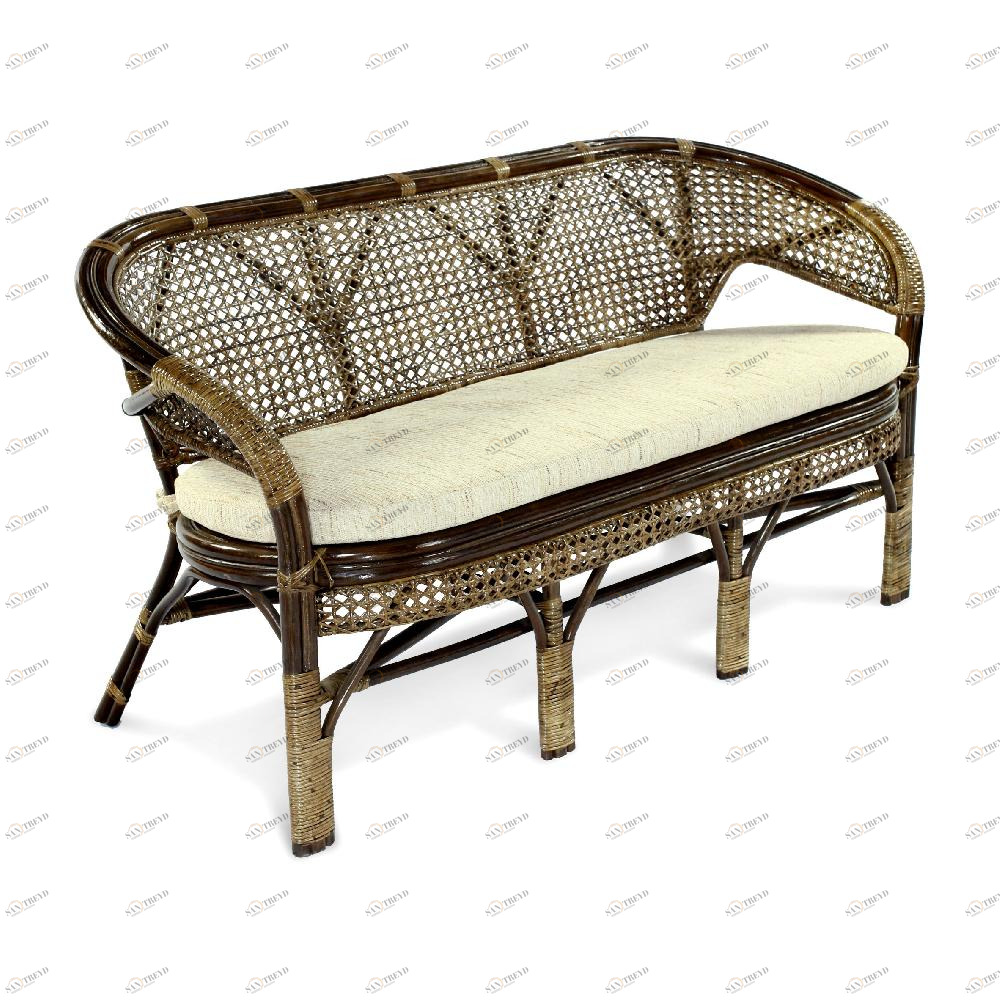 Диван трехместный, ротанг "Пеланги" 02/15С Б ЭКО ДИЗАЙН CLASSIC RATTAN 129495 Бежевый;коричневый 