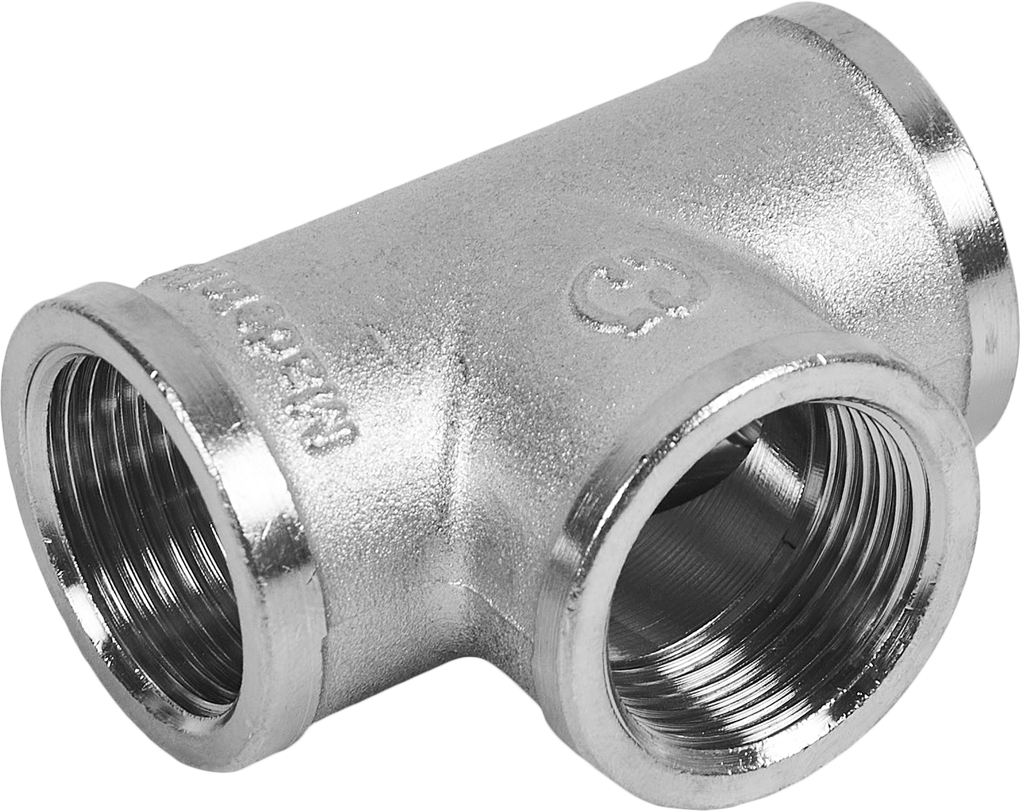 Тройник трубопроводный 3/4" никелированный латунный STOUT 82238990 STLM-0022667 - Вид №2