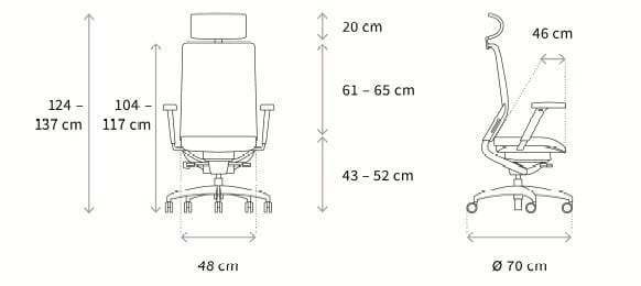 5-спицевое вращающееся офисное кресло Wagner ErgoMedic ARCH-00118392 - Вид №5