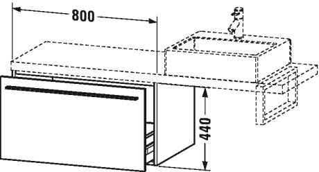 XL543408585 X-Large Шкафчик для консоли Белый глянцевый лак Duravit - Вид №1
