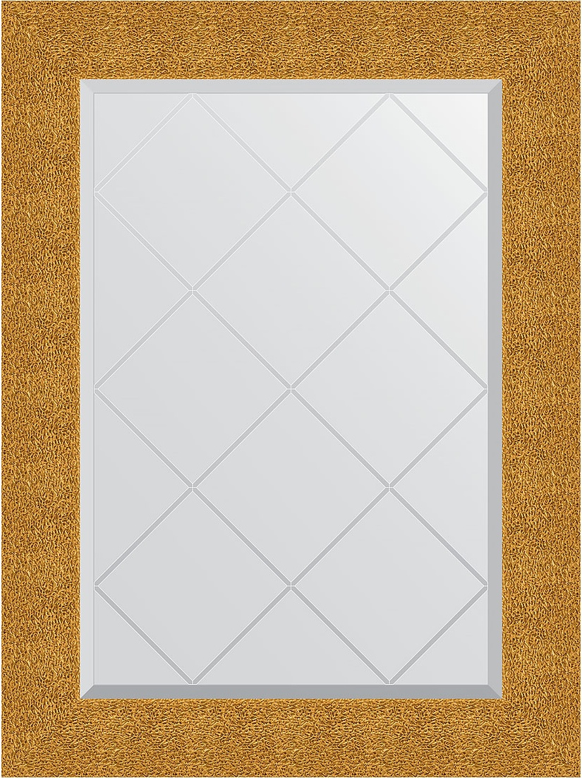 BY 4108 Зеркало с гравировкой в багетной раме - чеканка золотая 90 mm EVOFORM Exclusive-G