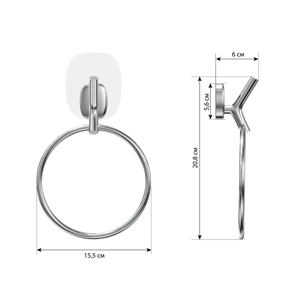 Держатель для полотенец Lemer Nature кольцо цвет хром STLM-2150917 - Вид №4