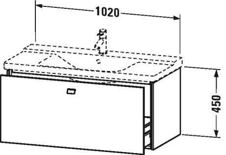 BR402202222 Тумбочка подвесная Brioso #BR4022 1020 x 479 мм Белый глянцевый декор Duravit - Вид №1