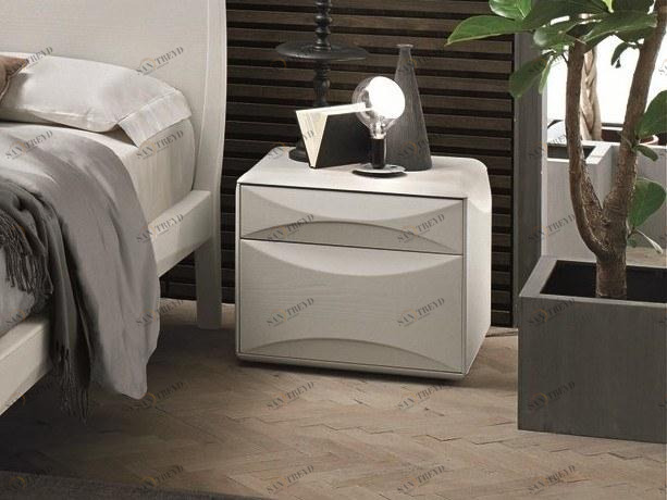 Gruppo Tomasella Тумбочка прикроватная лакированная прямоугольная с ящиками Sidney sun-id-1502956