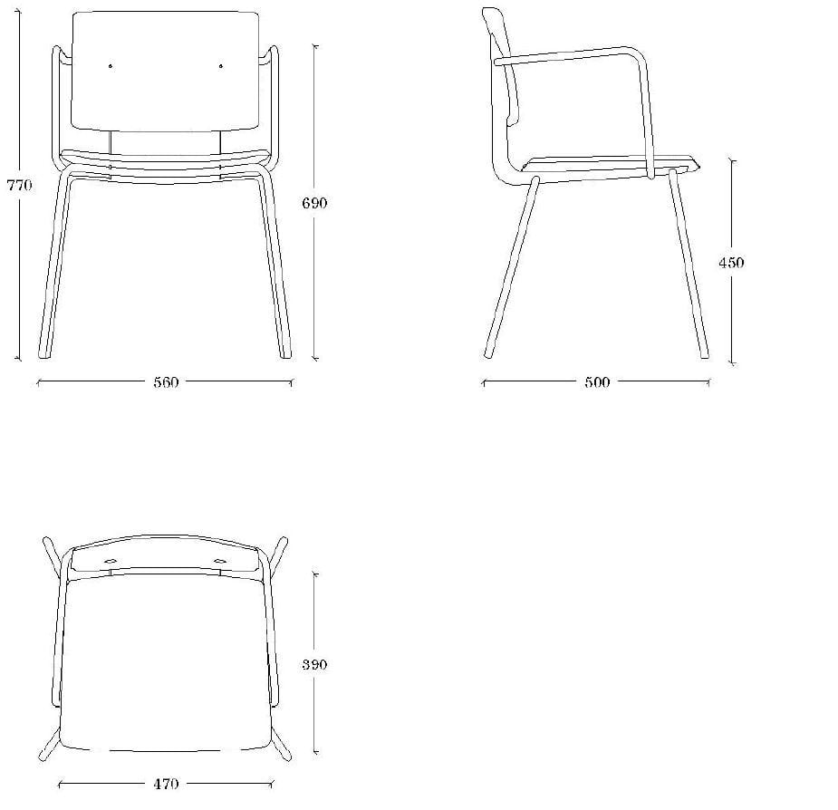 Тканевый стул с подлокотниками ONDARRETA Дон ARCH-00151515 - Вид №2