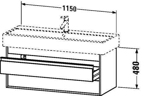 Тумбочка подвесная Ketho #KT6639 1150 x 440 мм Duravit KT663905353 - Вид №1