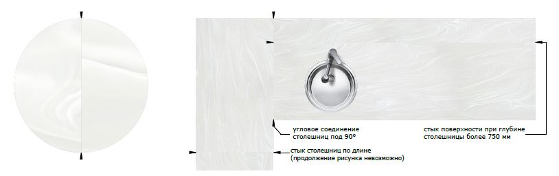 Столешницы для кухни - Транслюче бьянко LIGRON LIST208 1826 - Вид №4