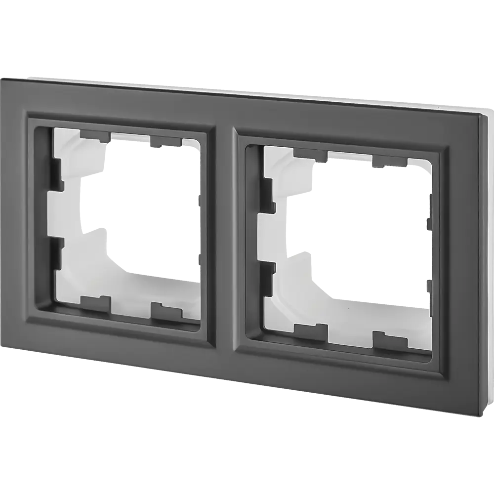 Рамка для розеток IEK Brite 2 поста IP44 графит матовый 87761348 STLM-1118809 - Вид №2