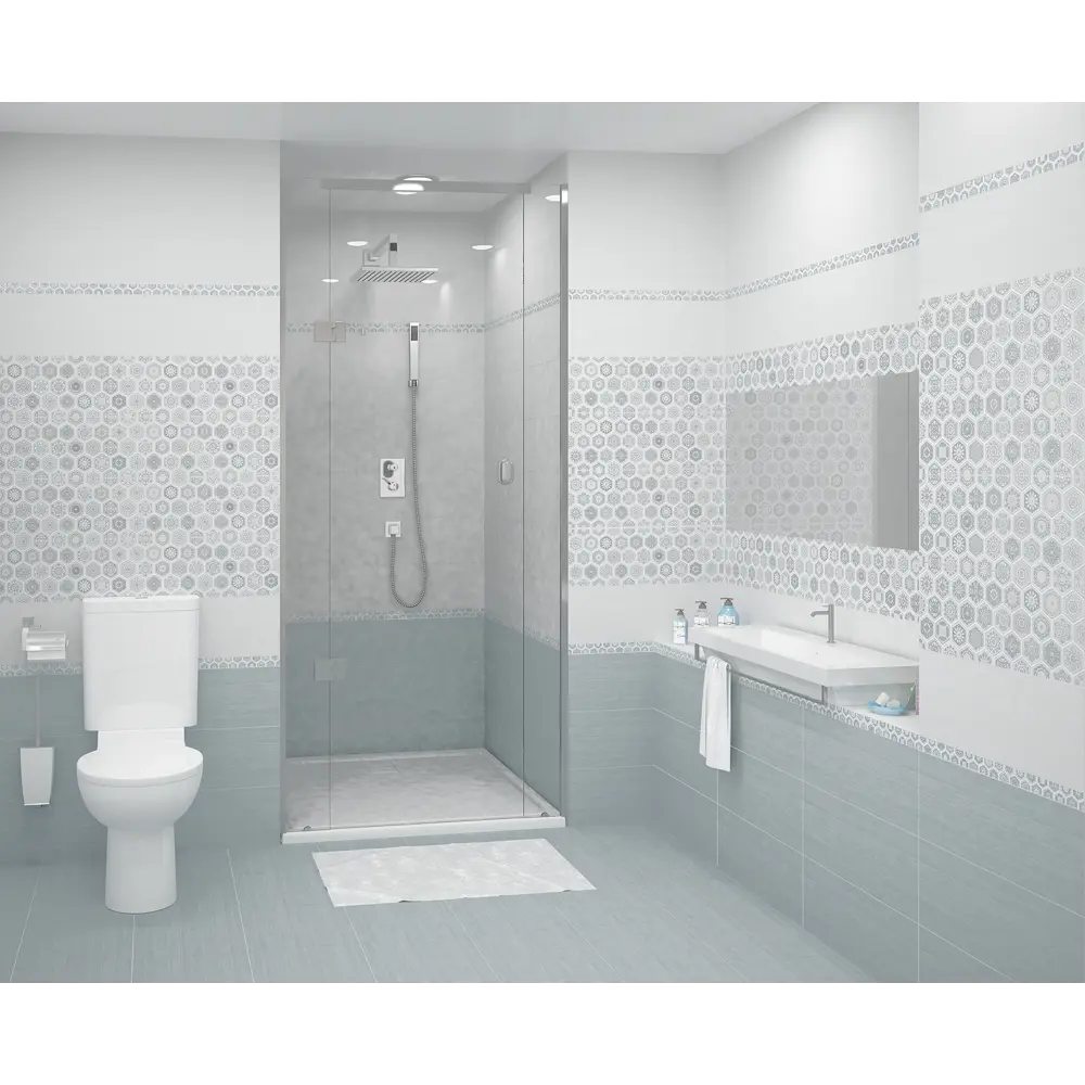 Плитка настенная Azori Riviera Light 20.1x50.5 см 1.52 м² цвет серый 82665635 STLM-2080529  - Вид №1