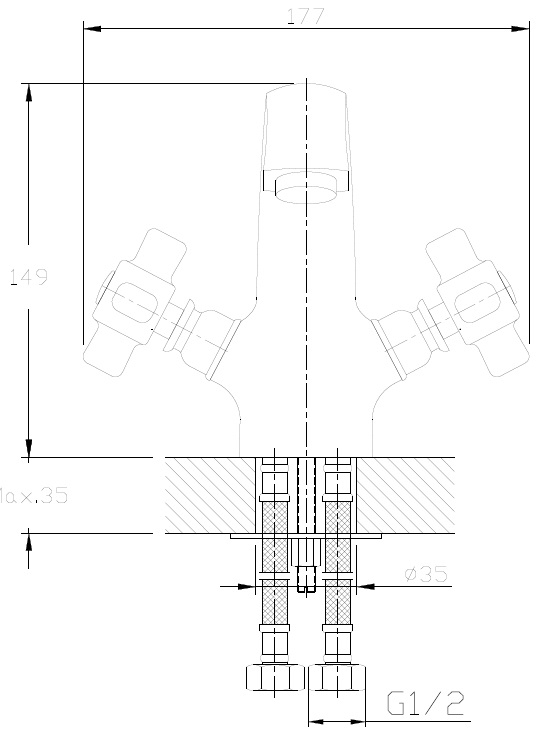 HB1018 Смеситель для раковины , хром Haiba  - Вид №2