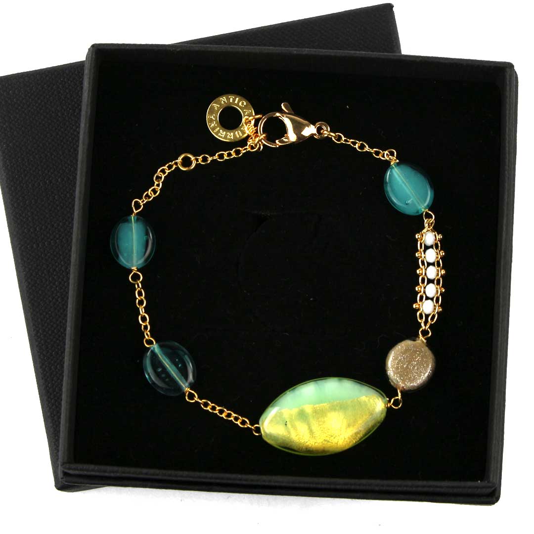 3840 ORIGINALMURANOGLASS Браслет Лилия - Коллекция Antica Murrina - муранское стекло OMG 16 см  - Вид №1