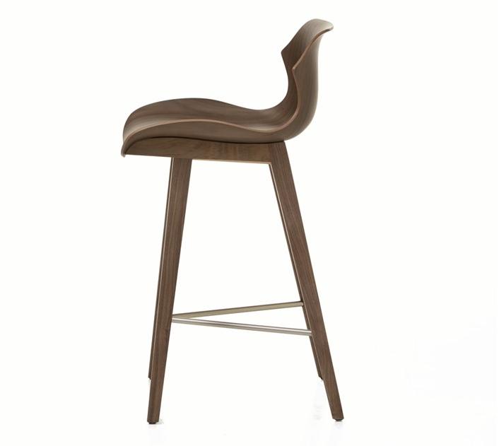 BassamFellows Табурет деревянный со спинкой Petal Cb-292 - Вид №2