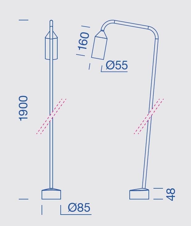 Алюминиевый светодиодный напольный торшер Platek Flamingo ARCH-00032792 - Вид №14