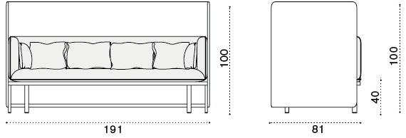 Ethimo Садовый диван 3 мест с высокой спинкой Esedra sun-id-1385874 - Вид №7