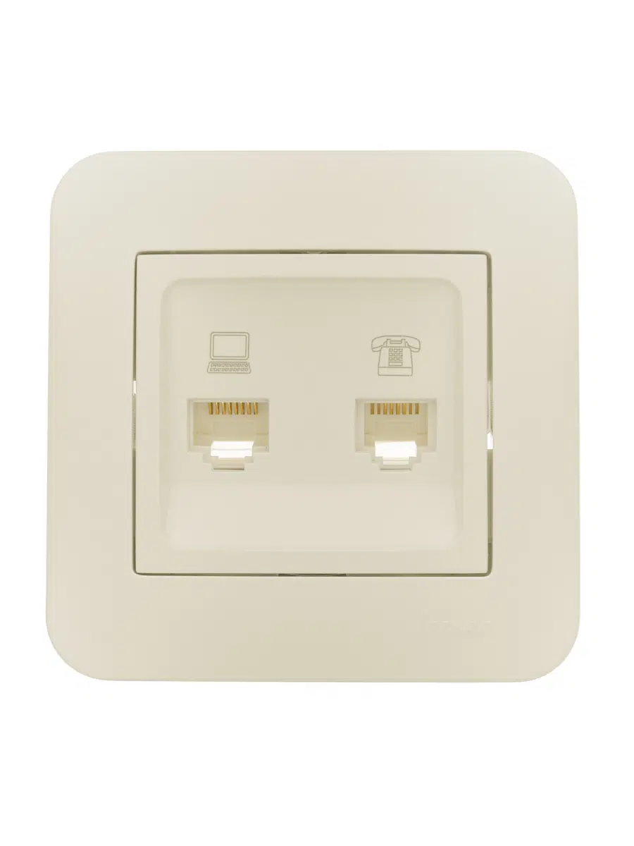 ASTI Розетка компьютер+телефон крем LEZARD 7081-0303-143 - Вид №2