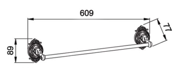 Полотенцедержатель одинарный 61 см Hayta (Германия) Classic Bronze 13960/BRONZE sun-id-562001 - Вид №1