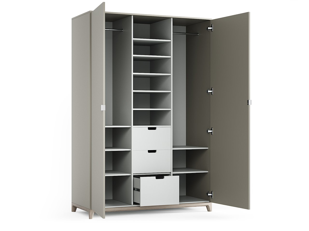 Шкаф распашной двухдверный бежевый Case THE IDEA  210356 Бежевый  - Вид №2