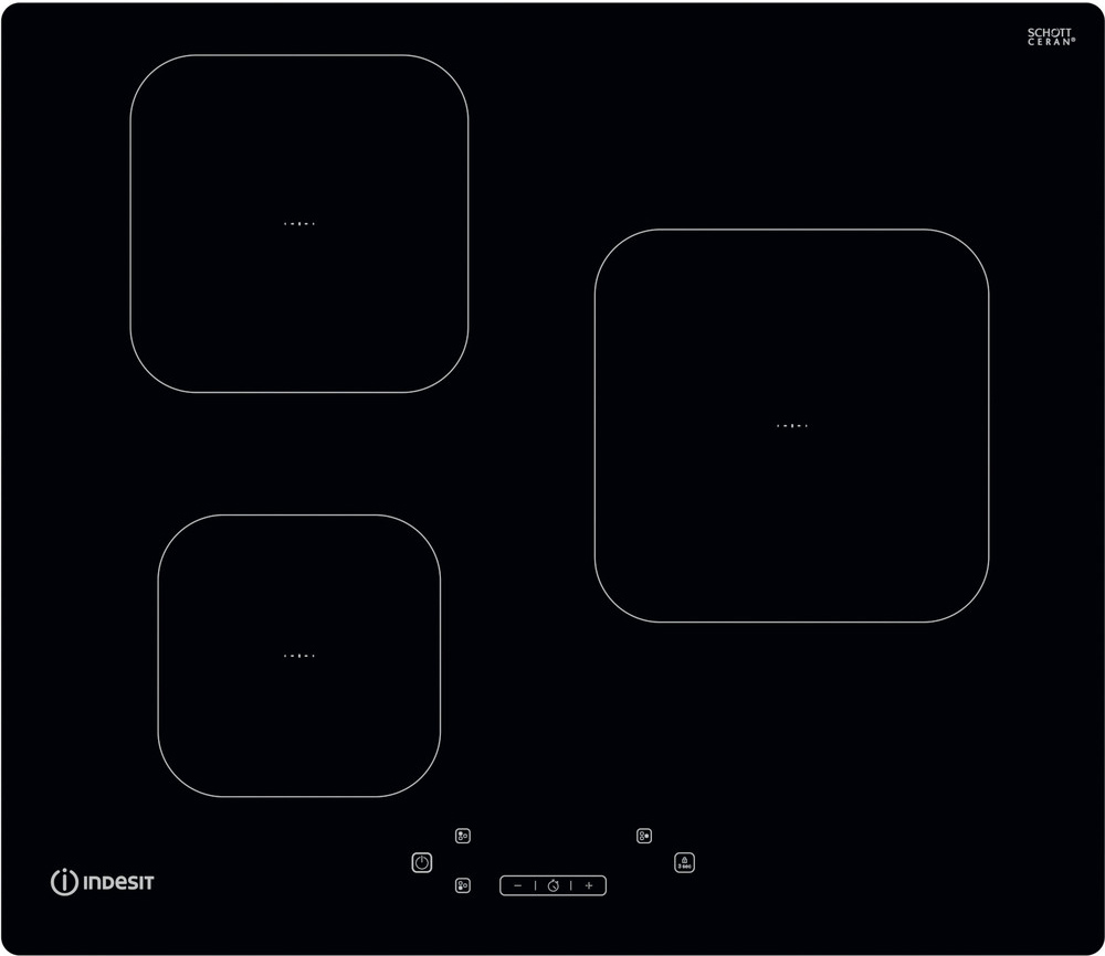 IS 11Q60 NE Варочная поверхность/ независимая индукционная варочная панель с конфорками из стеклокерамики: работает на электричестве. 3 индукционные конфорки. без рамки; цвет: черный Indesit Santreyd 