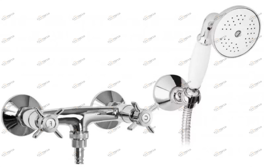 Смеситель для душа с ручным душем, шлангом 150 см и держателем CEZARES LORD-D-01-Bi