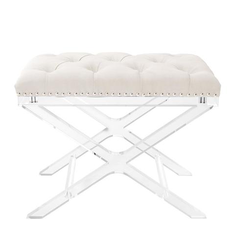 Табуретка Bruno от Eichholtz Белый/Прозрачный EICHHOLTZ EICHHOLTZ 060442 Прозрачный  - Вид №1