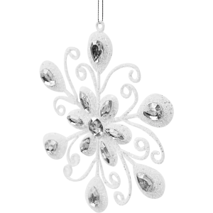 87036499 Елочная игрушка Цветок 15x15 цвет белый STLM-1406916