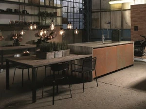 Aster Cucine Кухня с островом без ручек Factory