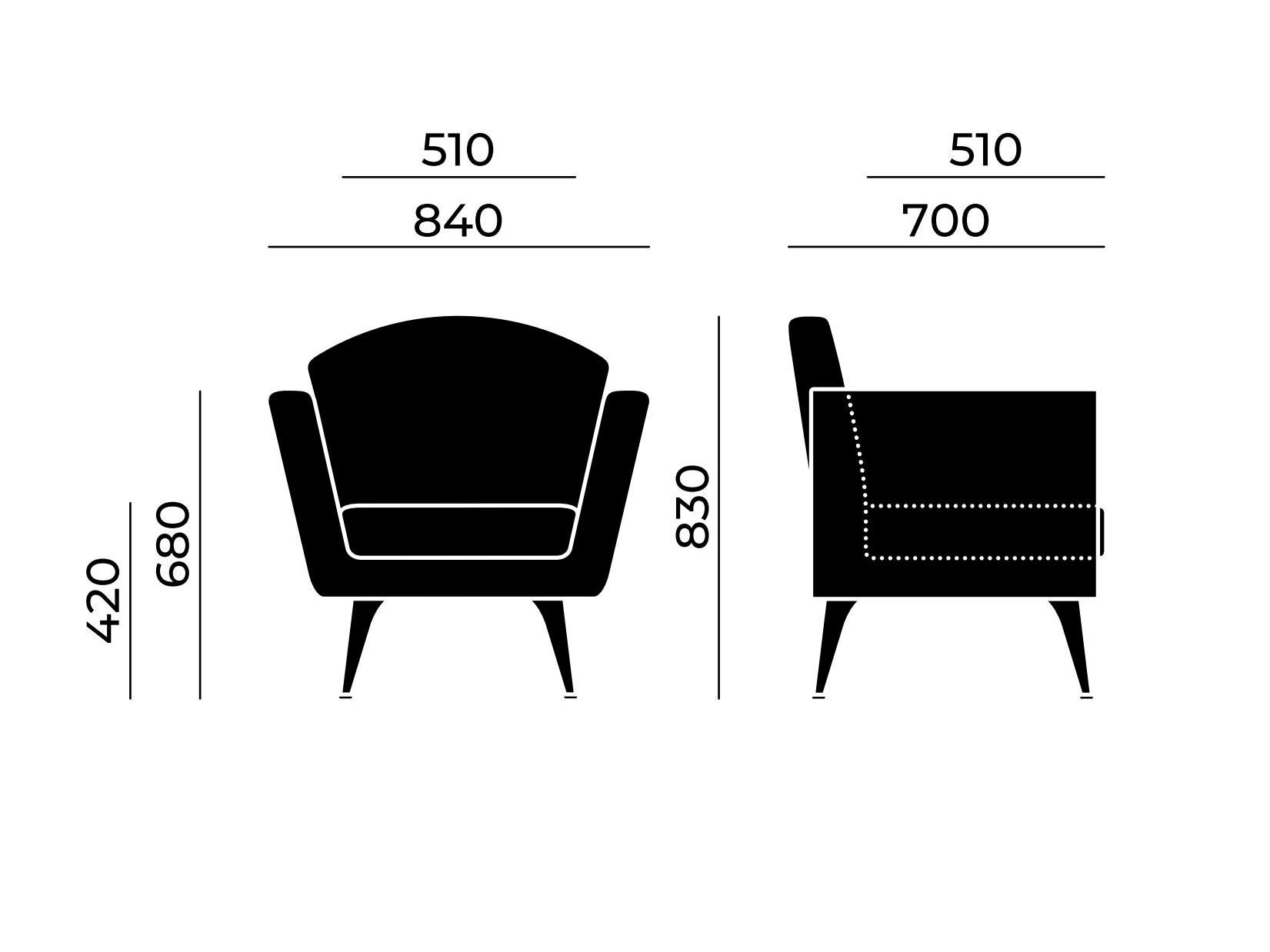Тканевое кресло с подлокотниками Nahu Wing ARCH-00101231 - Вид №2