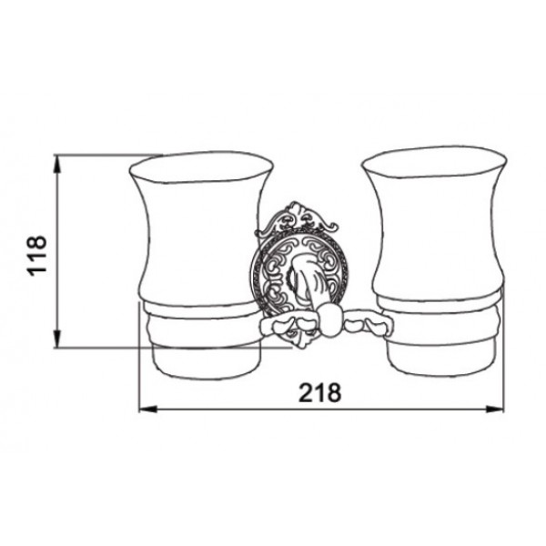 Стакан стекло двойной к стене Hayta (Германия) Classic Bronze 13905G/BRONZE sun-id-562241 - Вид №1
