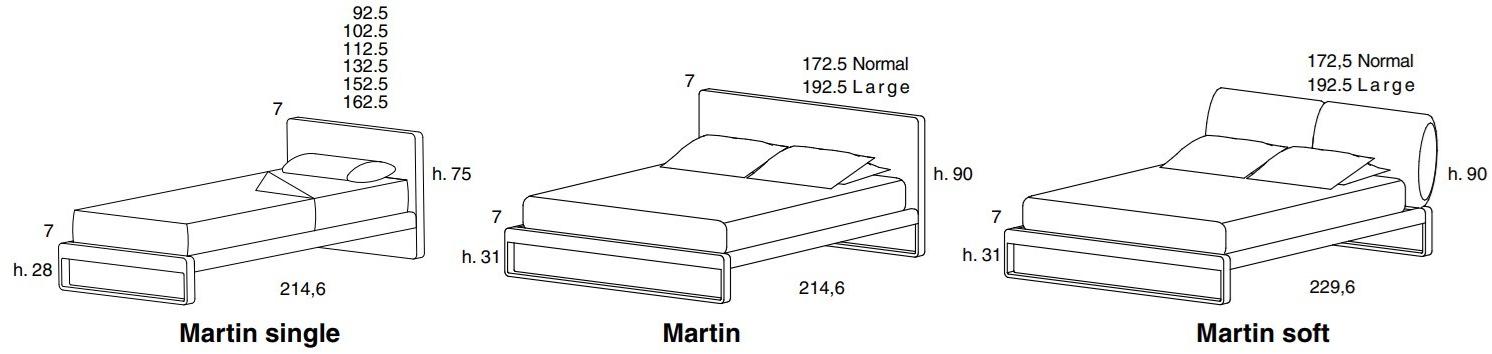 OLIVIERI Двуспальная кровать из дерева с мягким изголовьем Martin sun-id-1449700 - Вид №5